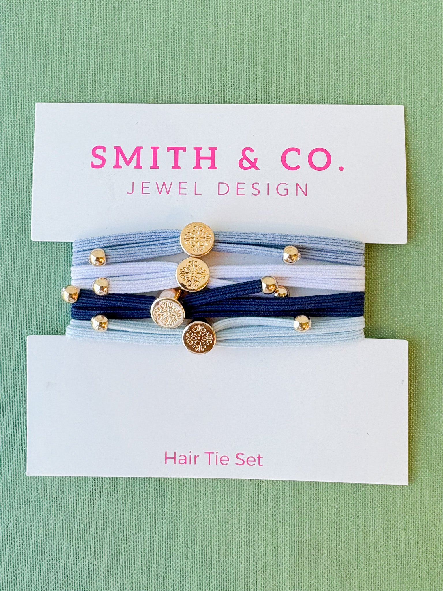 Skinny Hair Tie Set - Blue