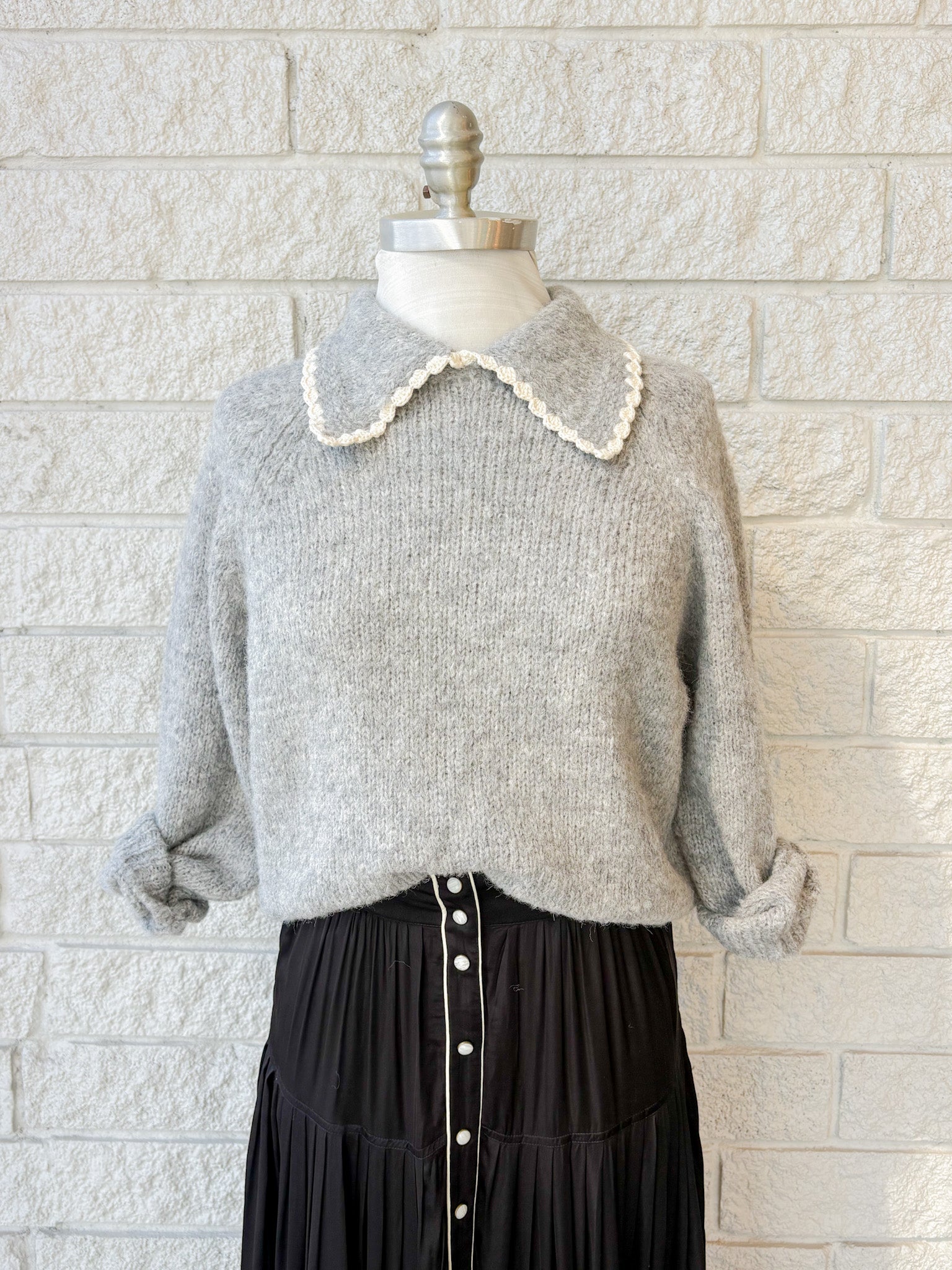 The Crochet Collar Pullover