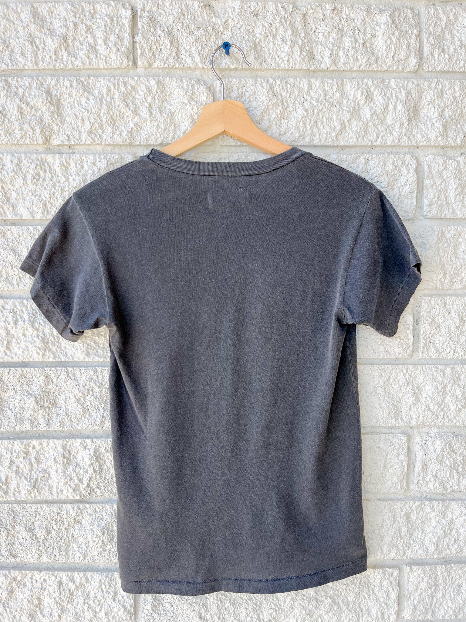 The Slim U Neck Tee in Washed Black