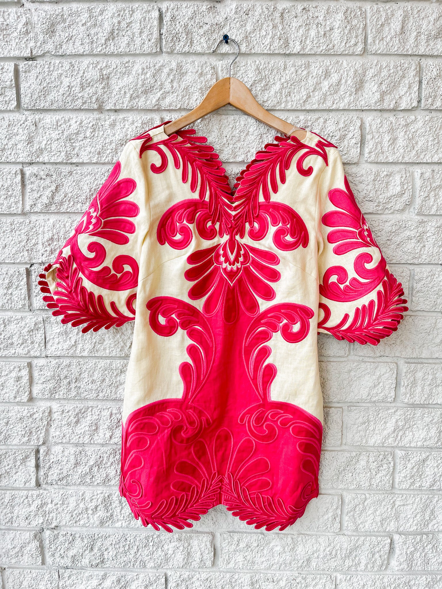 Spring Arabesc Pink Short Sleeve Mini Dress