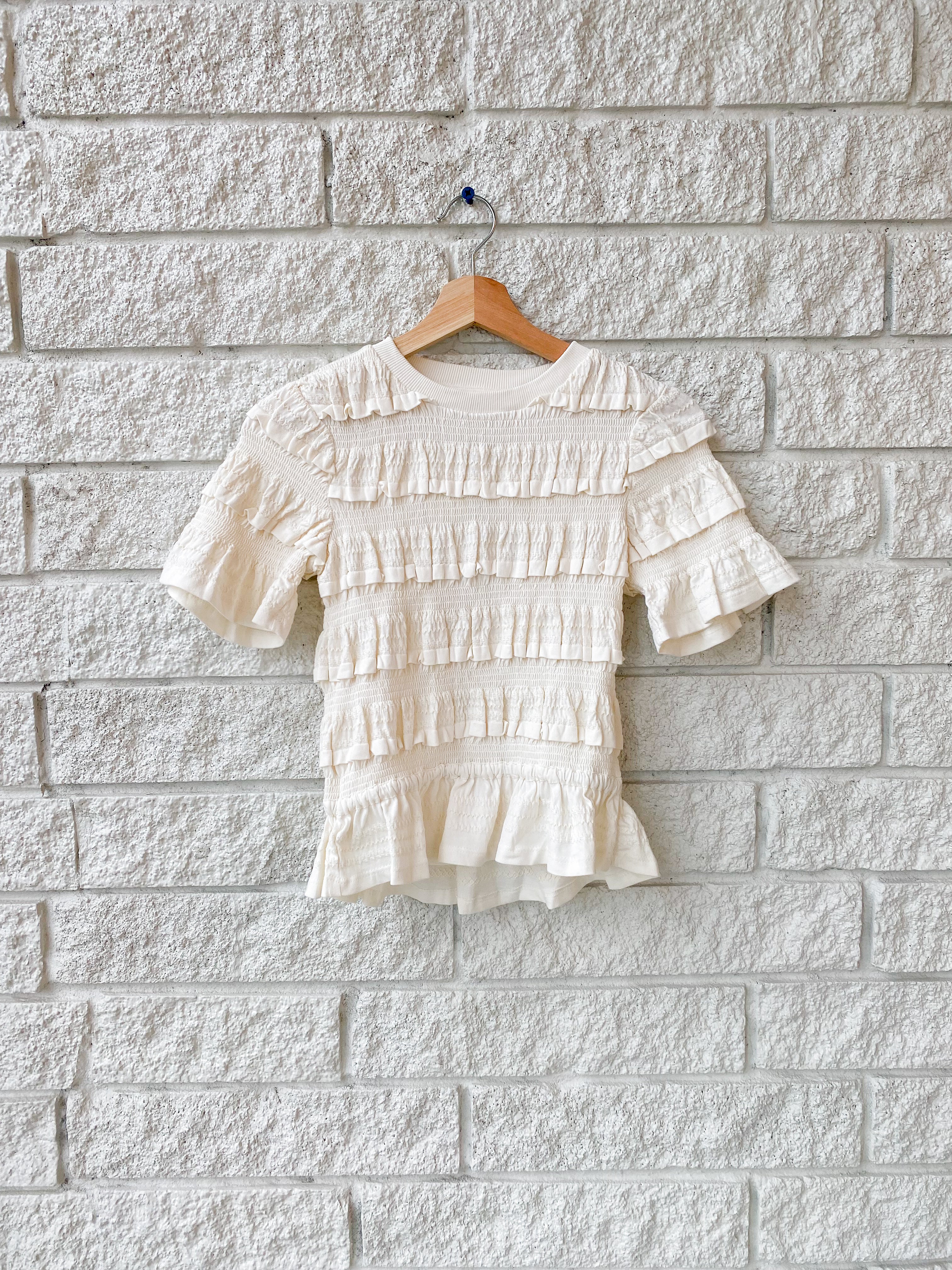 Mable Cambric S/SLV Smocked Top