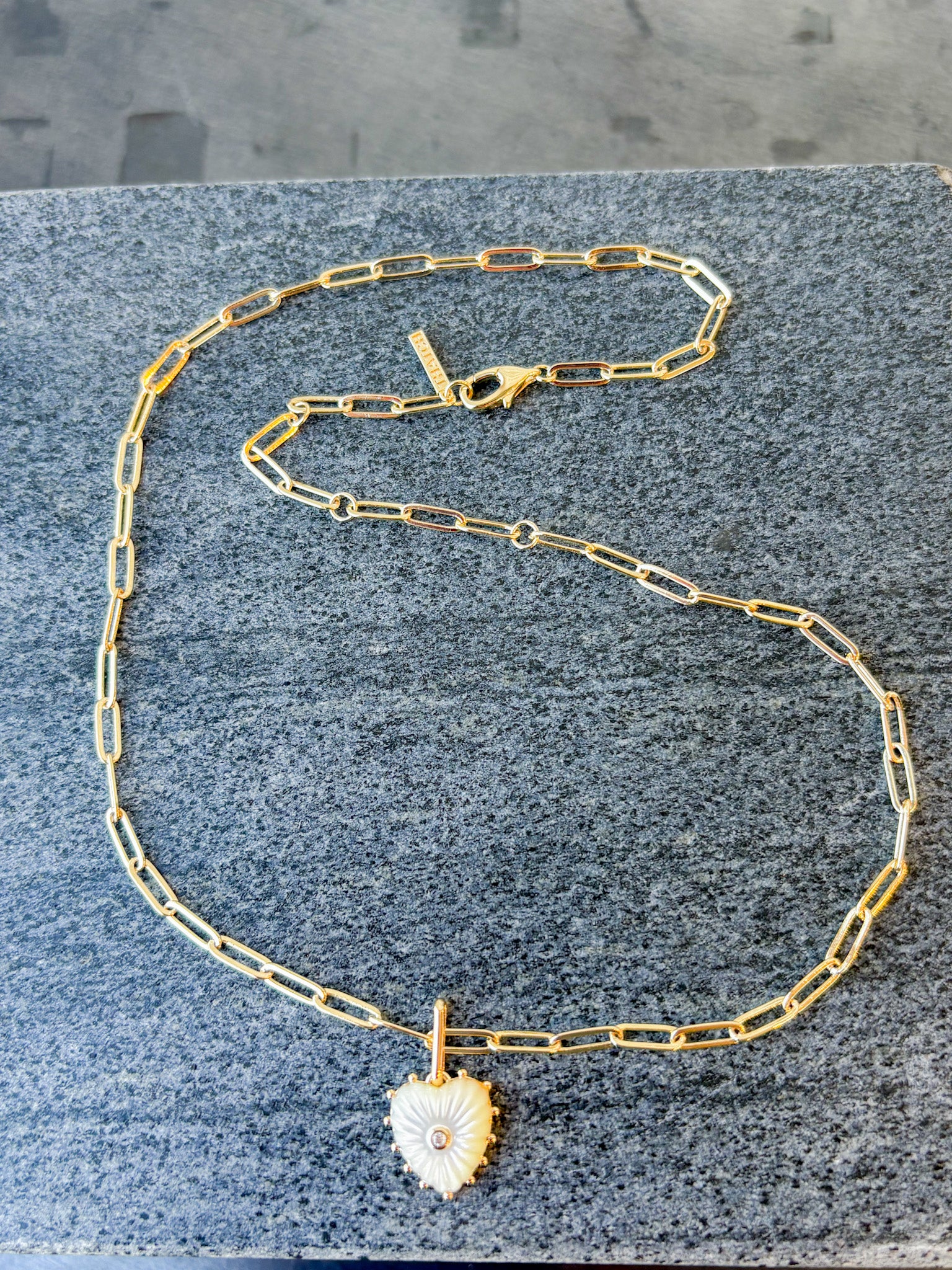 Isabel Mother of Pearl Heart Necklace