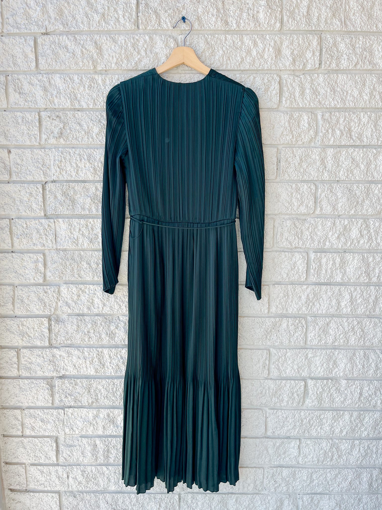 Pleated Long Sleeve Dress