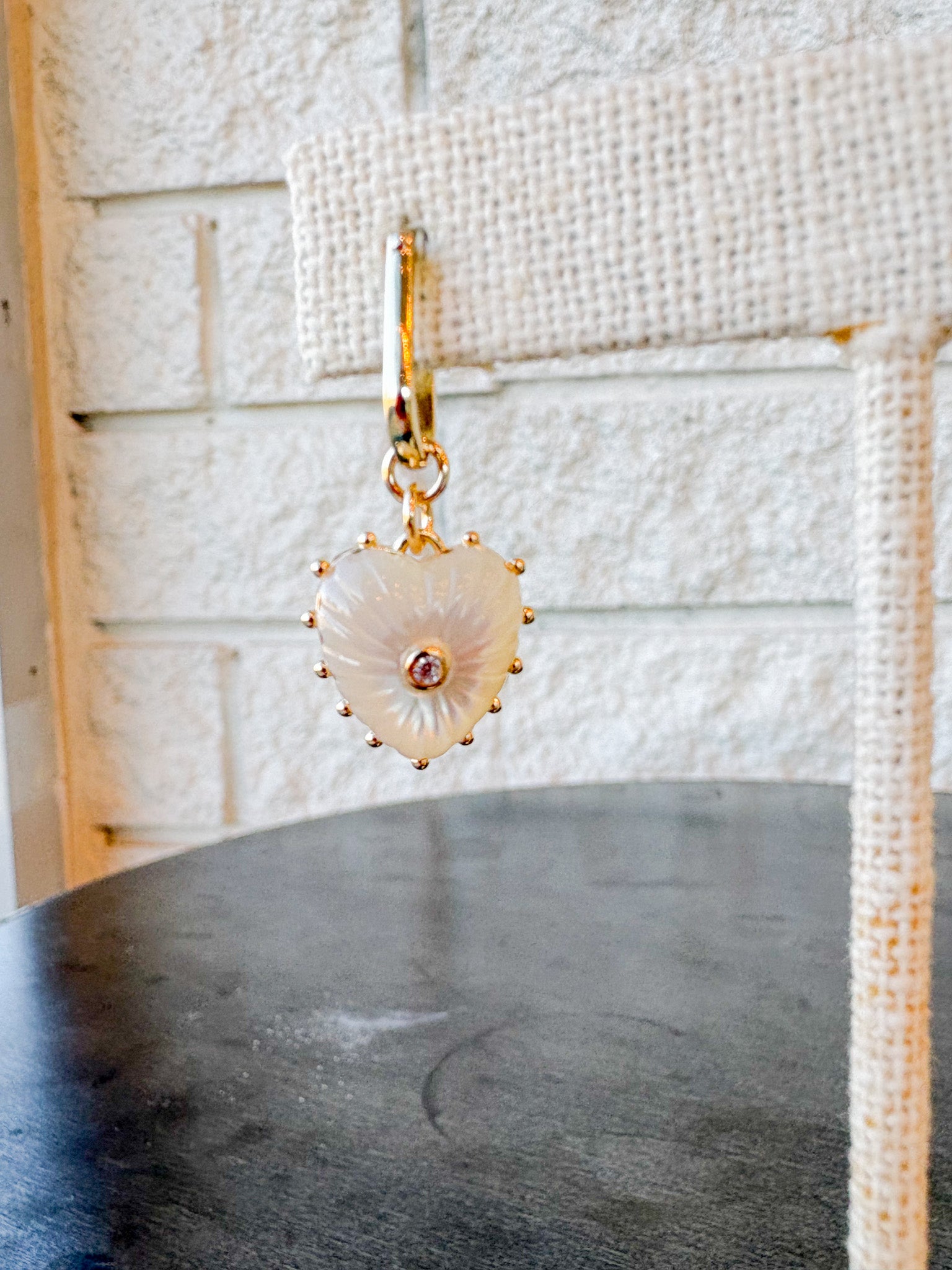 Isabel Mother of Pearl Heart Earrings