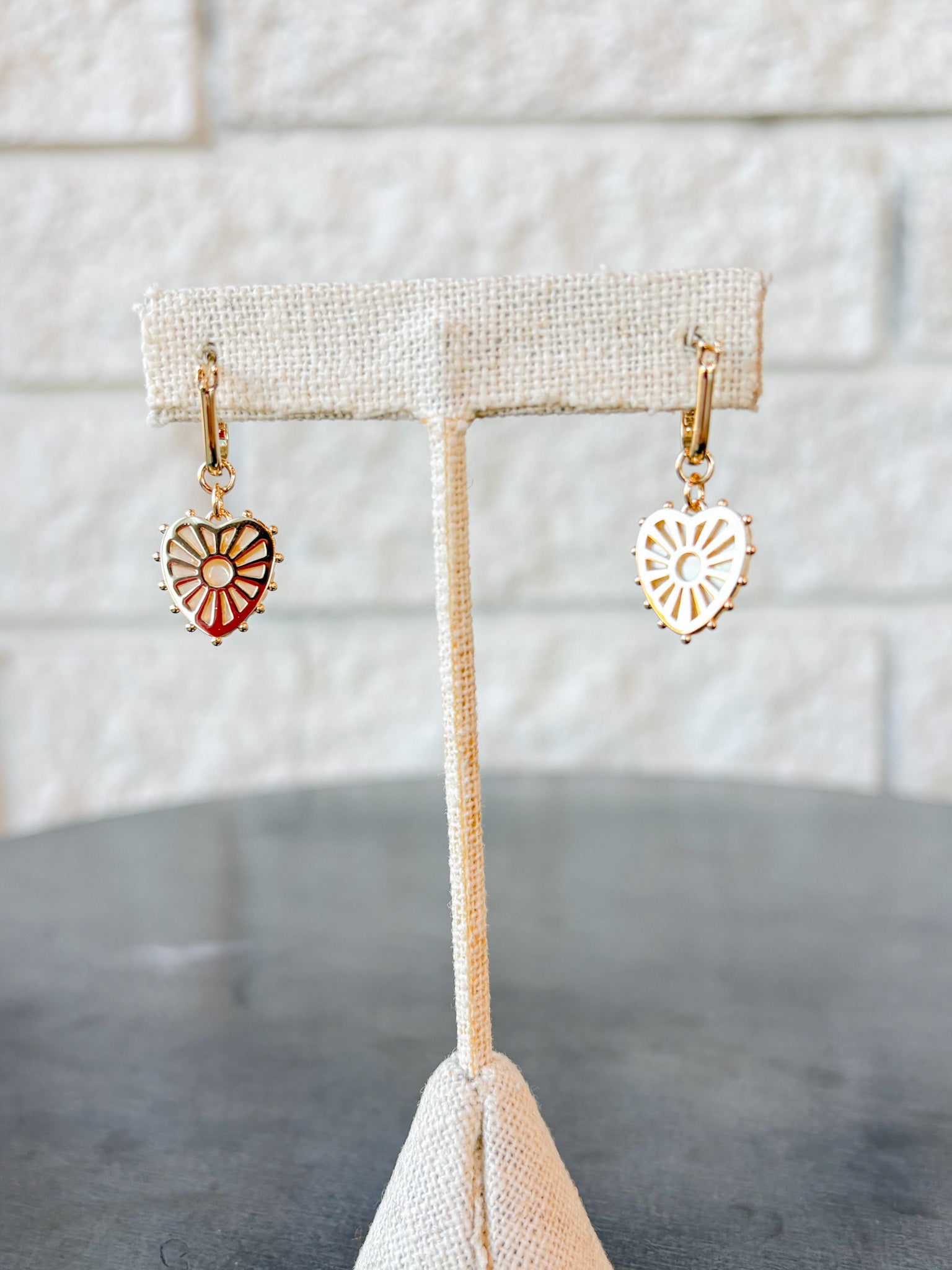 Isabel Mother of Pearl Heart Earrings