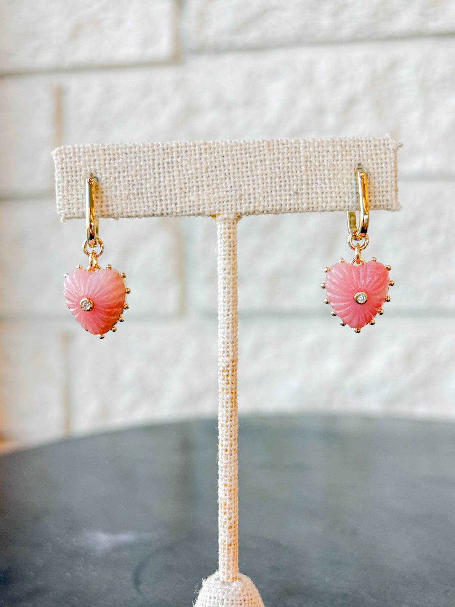 Isabel Pink Opal Earrings