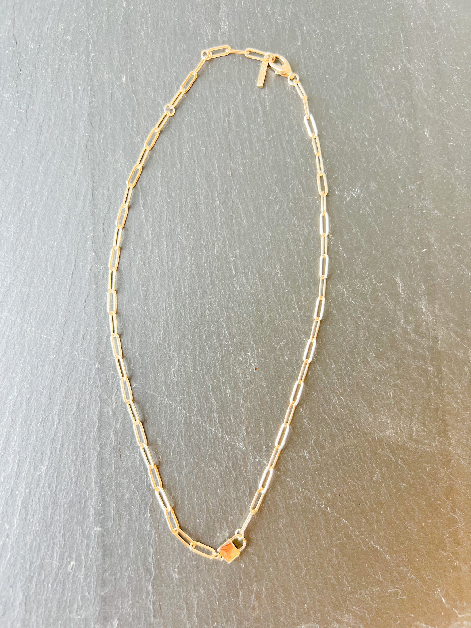 Jessa Lock Necklace: 14k Gold Plated