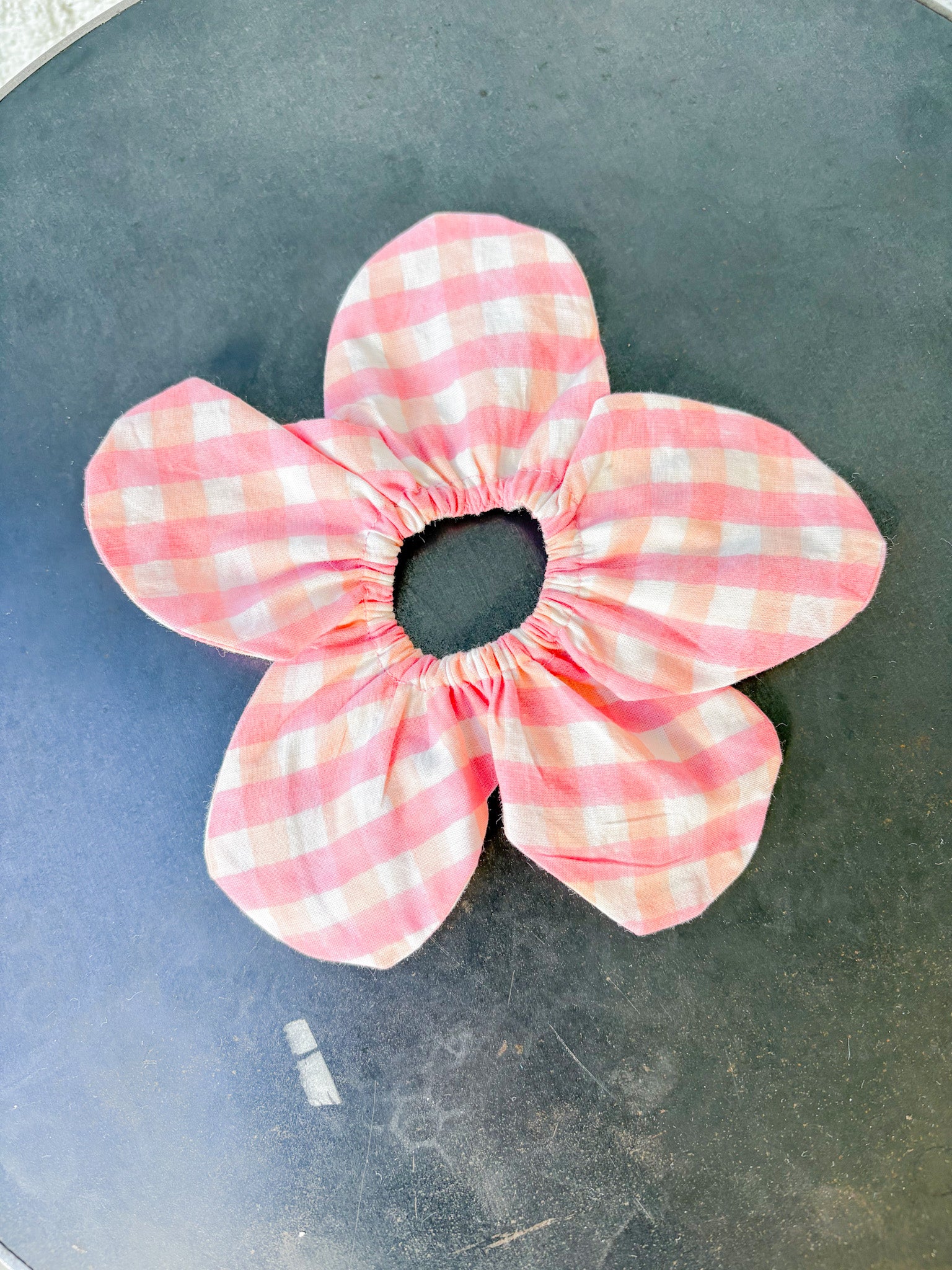 Jaipur Block Print Flower Scrunchie Set in Pink