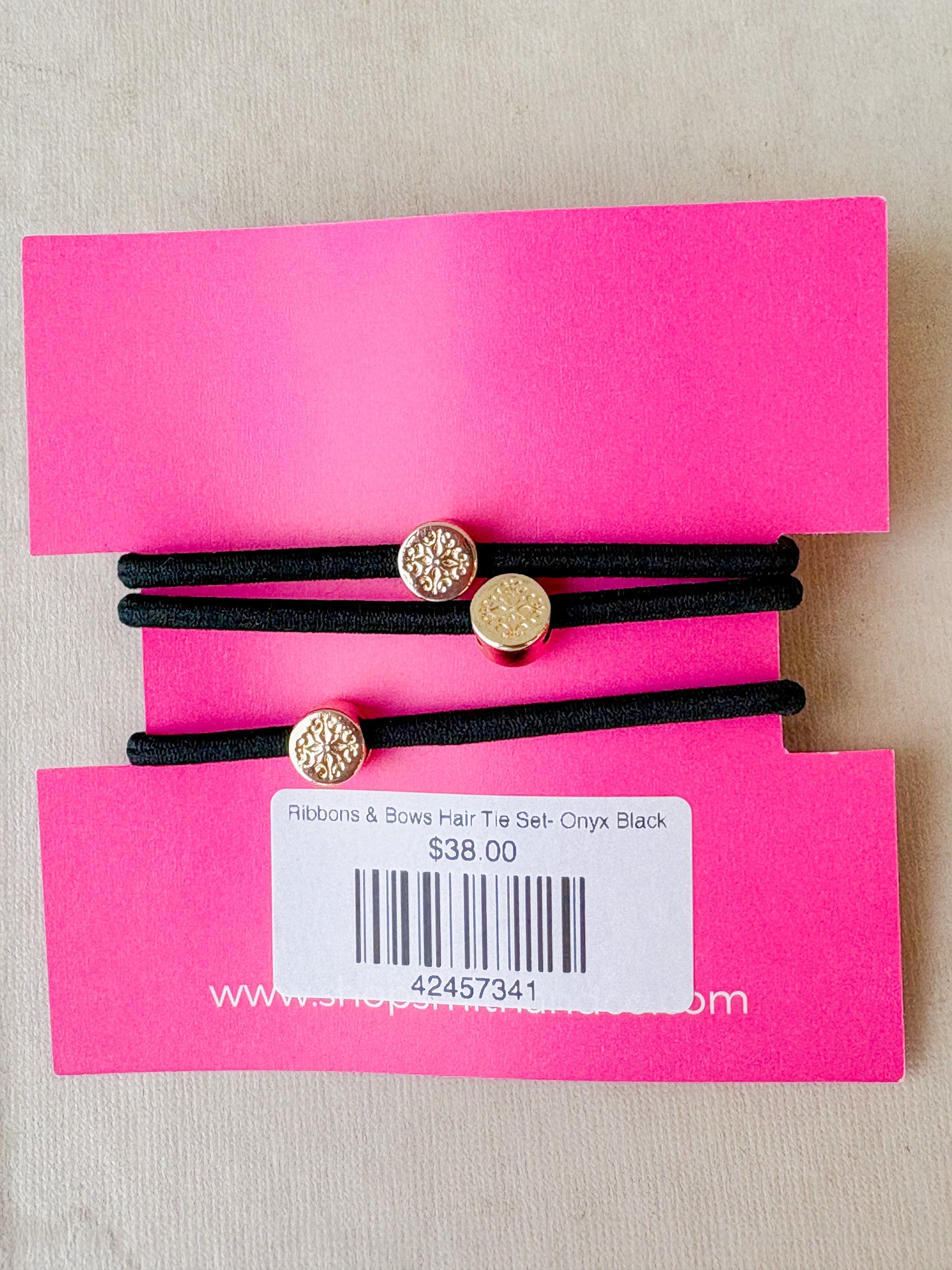 Ribbons & Bows Hair Tie Set- Onyx Black