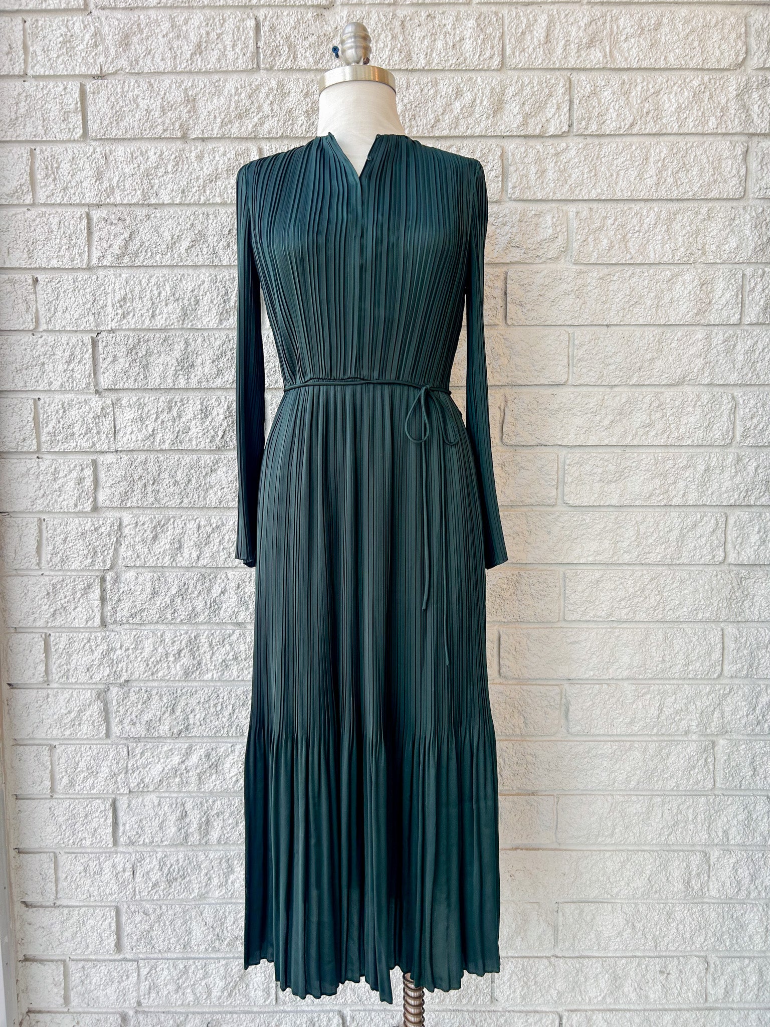 Pleated Long Sleeve Dress