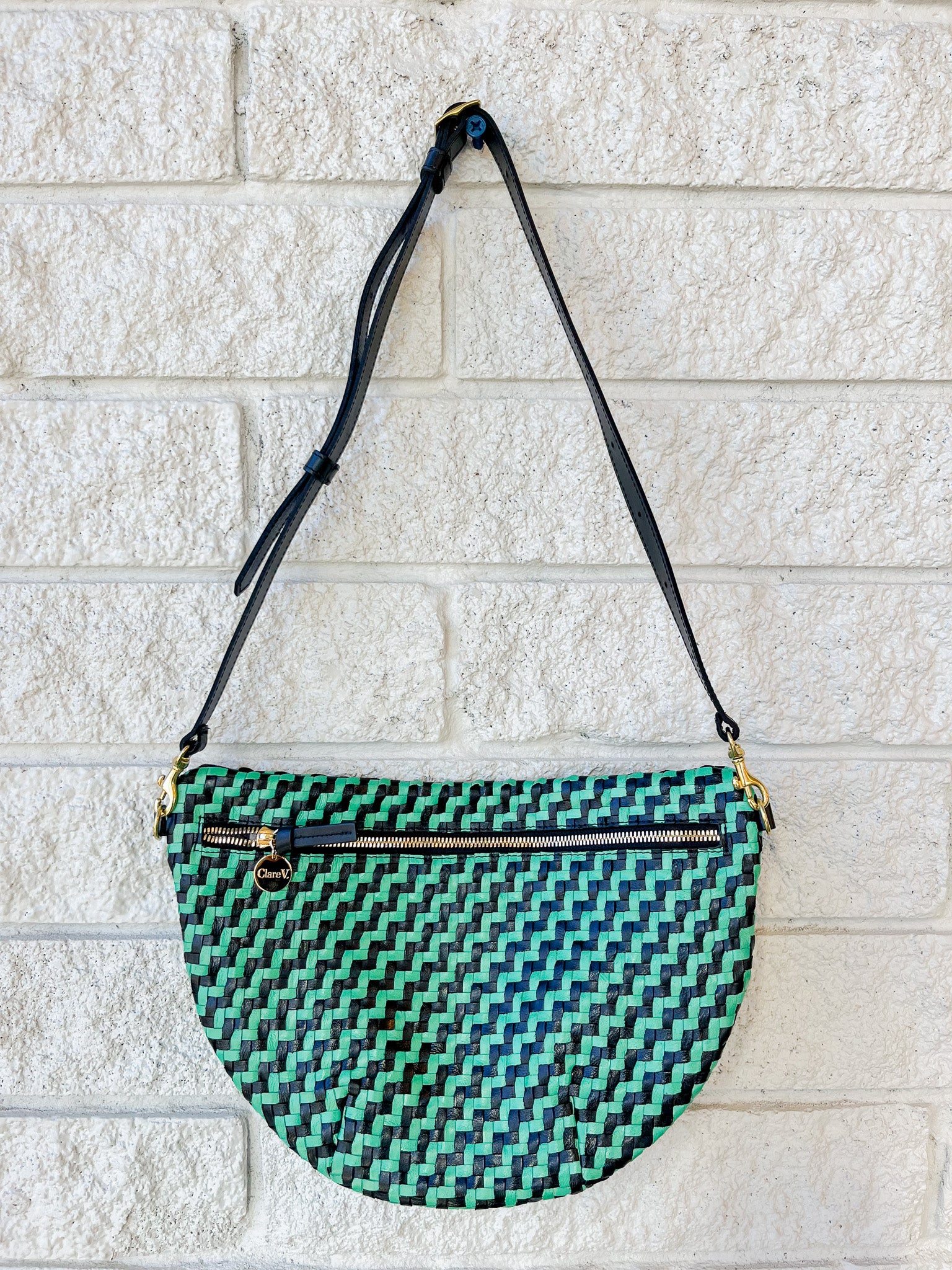 Grande Fanny - Mint Opal & Black Woven Zig Zag