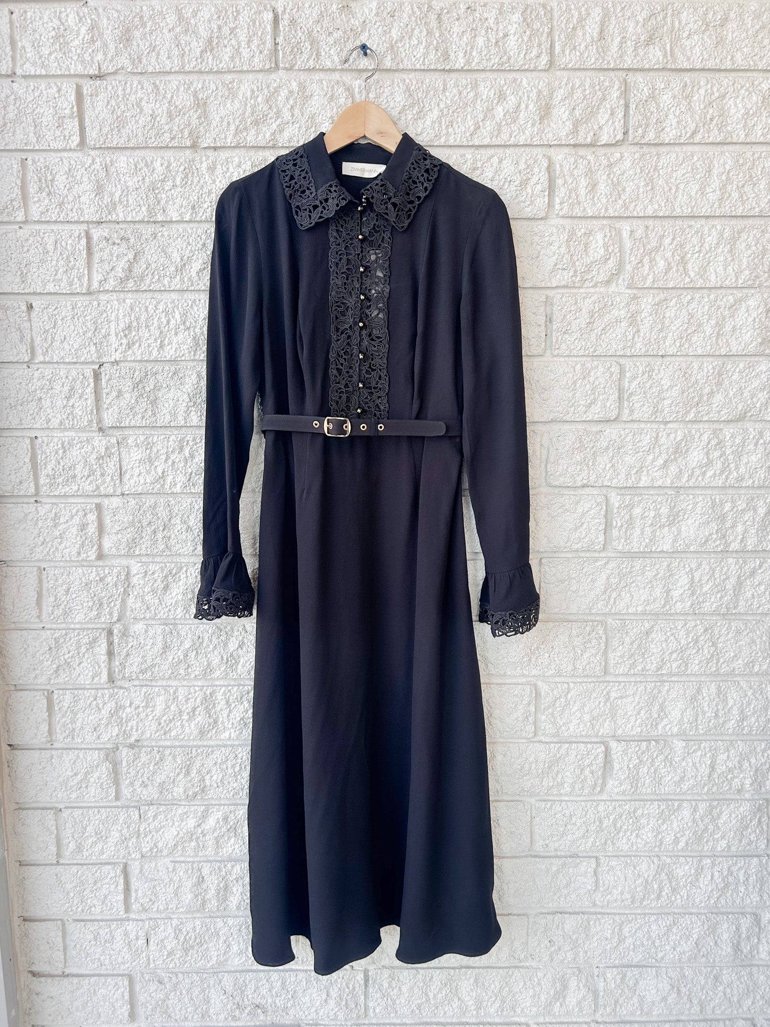 Lace Trim Midi Dress