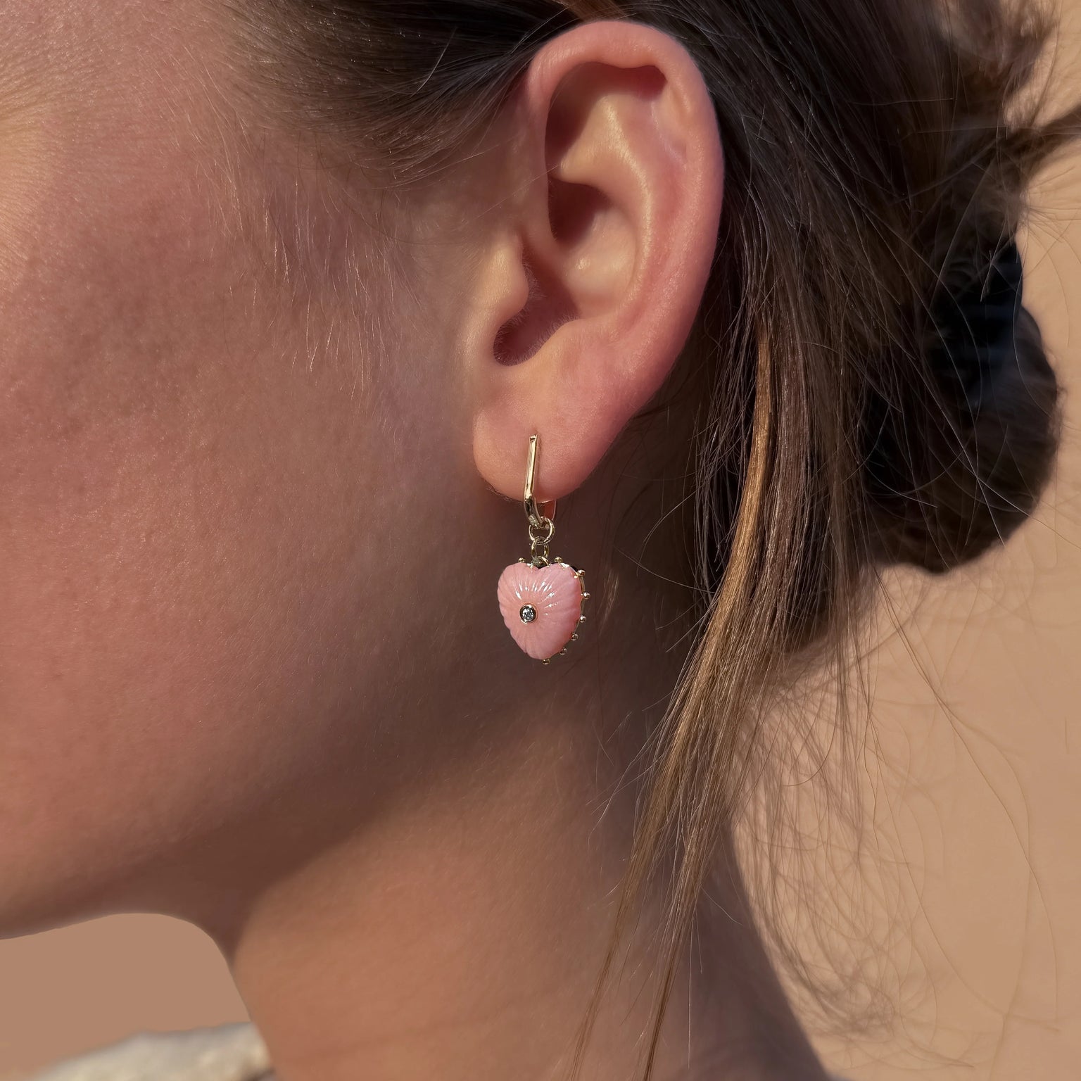 Isabel Pink Opal Earrings
