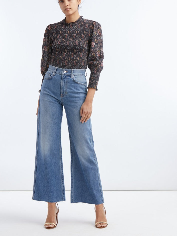 Taylor Cropped High Rise Wide Leg Jean
