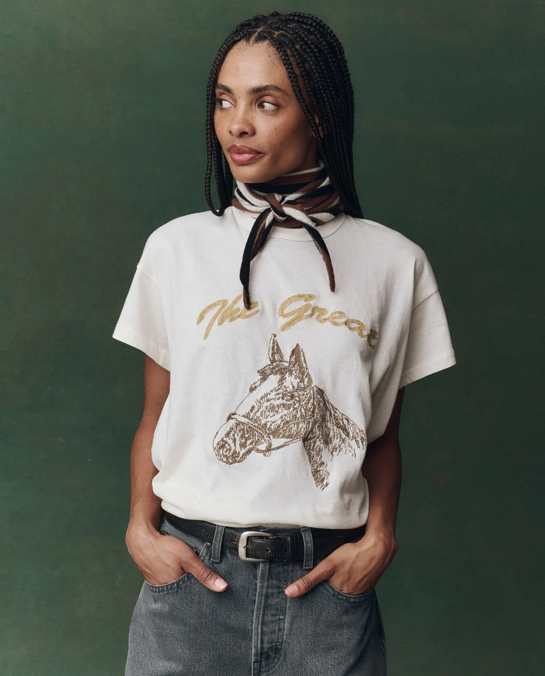 The Boxy Crew W/ Horse Embroidery