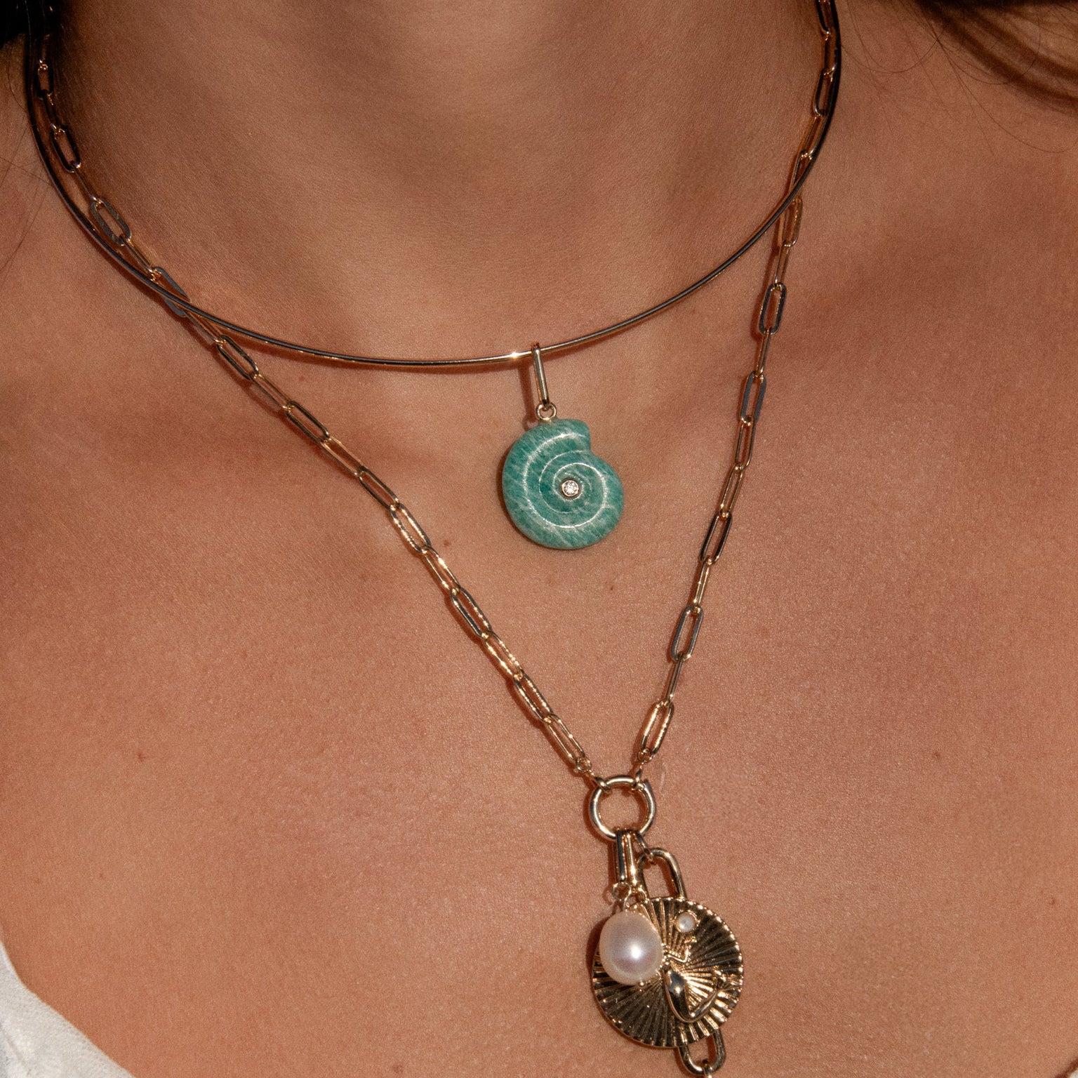 Nautilus Amazonite Charm