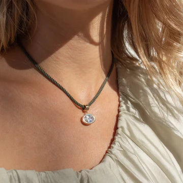 Coco Moss Silk Cord Necklace