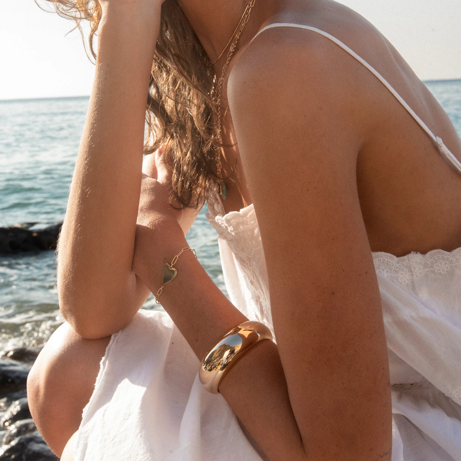 Amaya Heart Bracelet: 14k Gold Plated