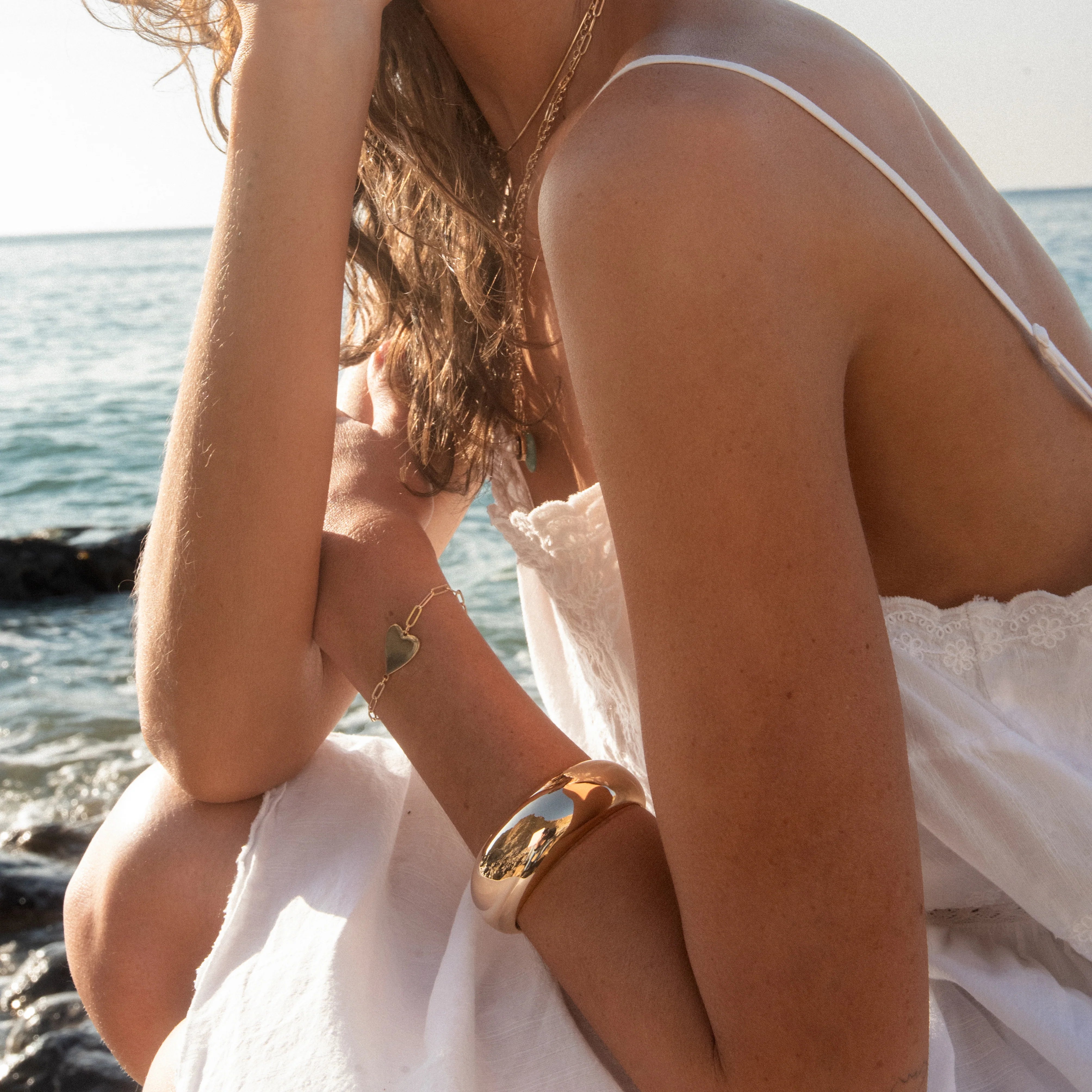 Amaya Heart Bracelet: 14k Gold Plated