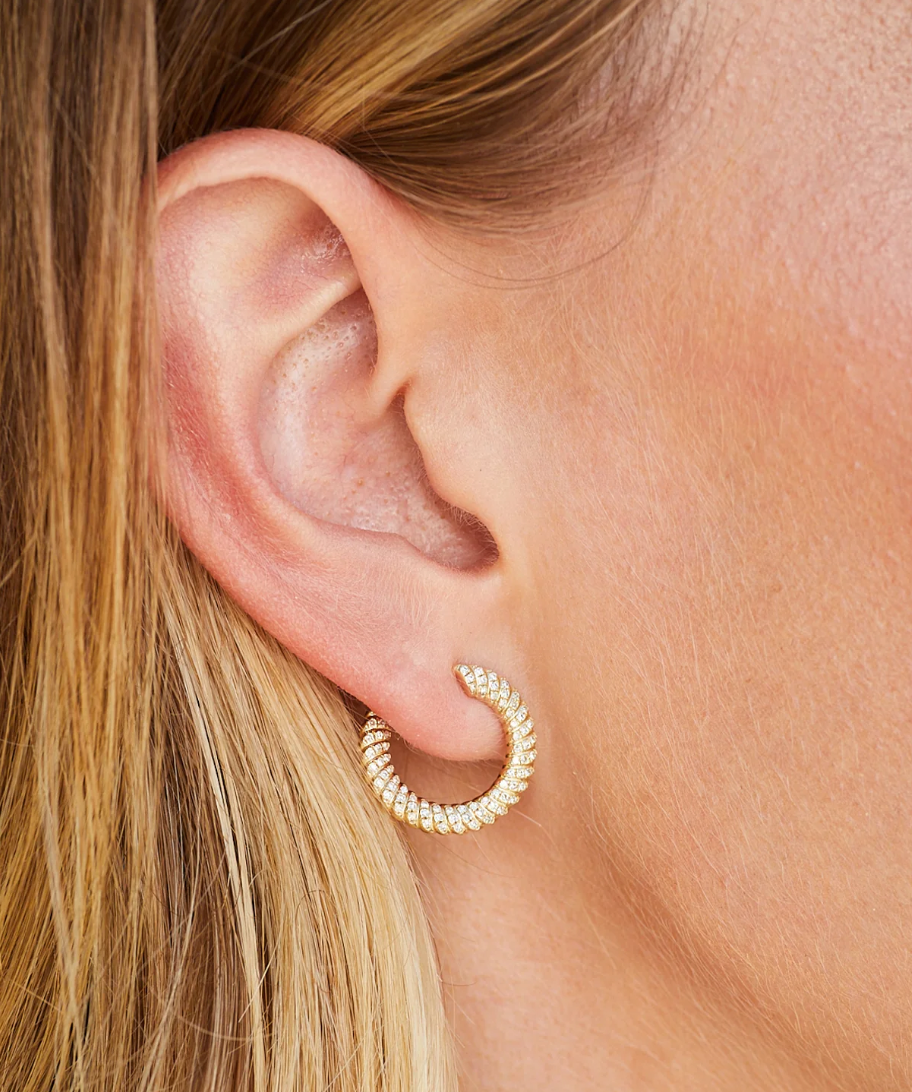 14K Diamond Twist Wrap Earrings