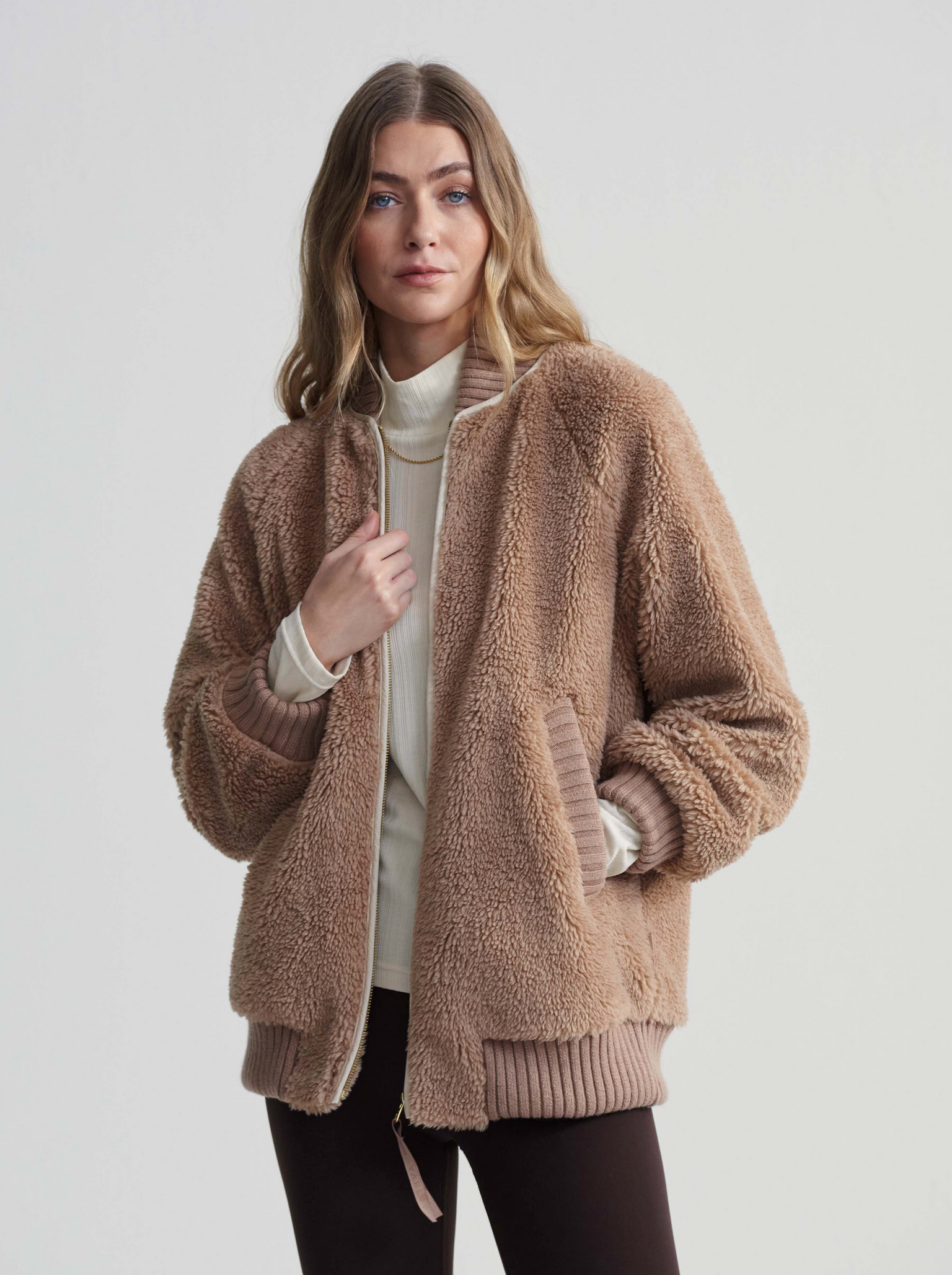 Ella Long Line Sherpa Bomber