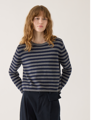 Melina Stripe Cotton Cashmere Sweater