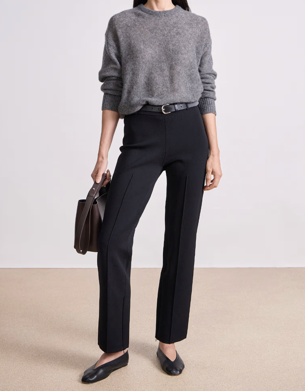 Straight Pull On Zipper Pants