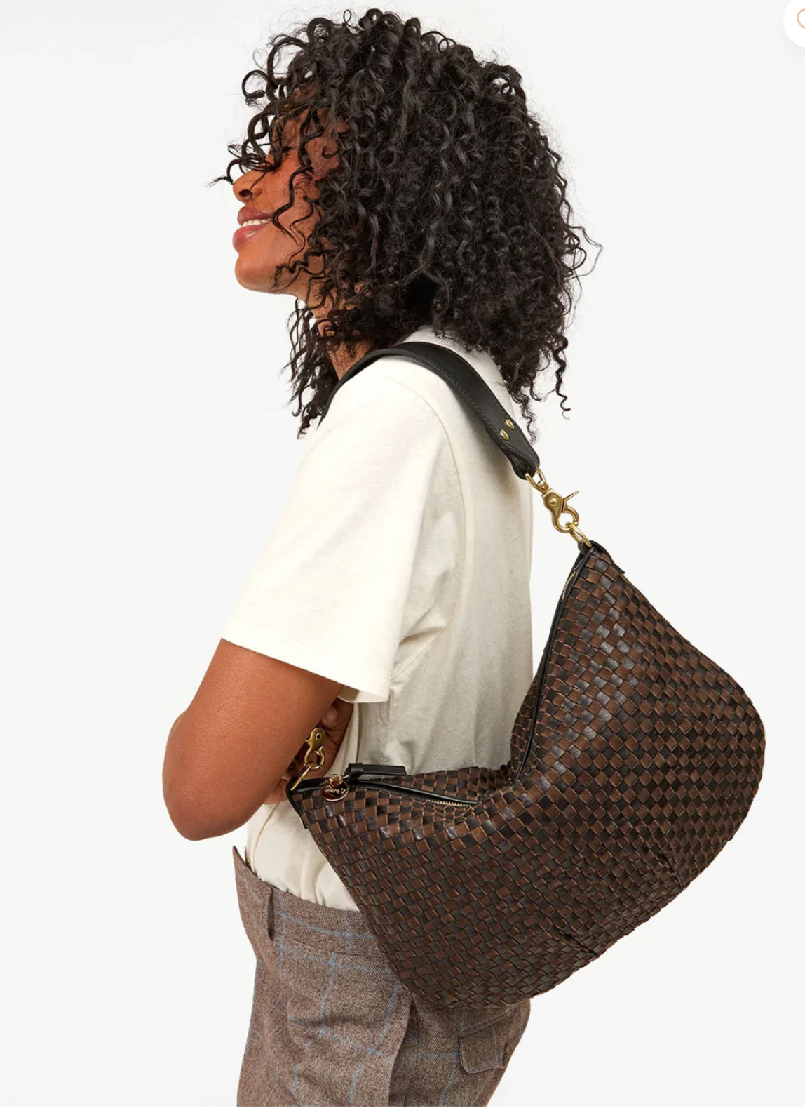 Moyen Messenger - Leather & Suede Woven Checker