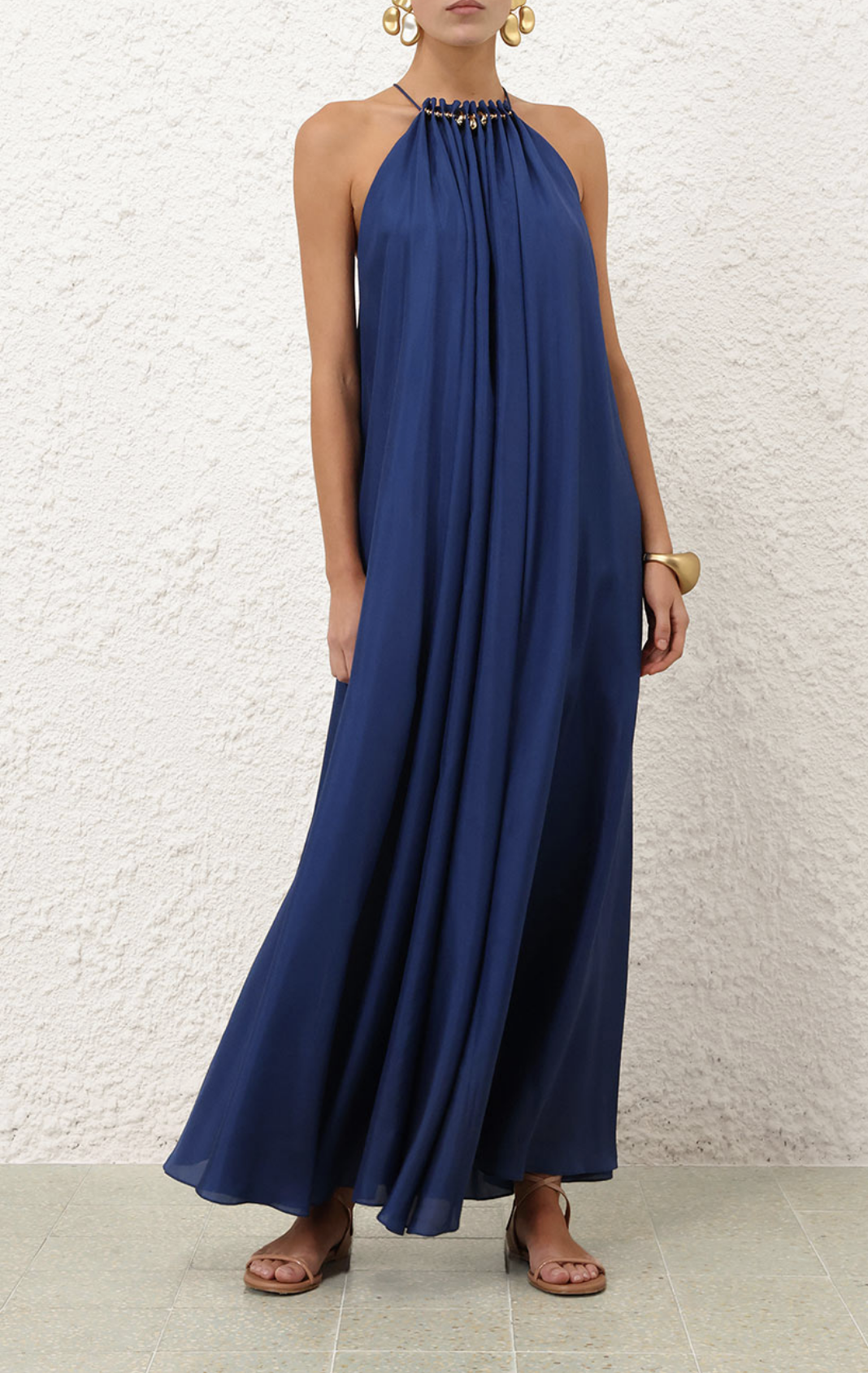 Aster Gathered Bead Maxi Dress