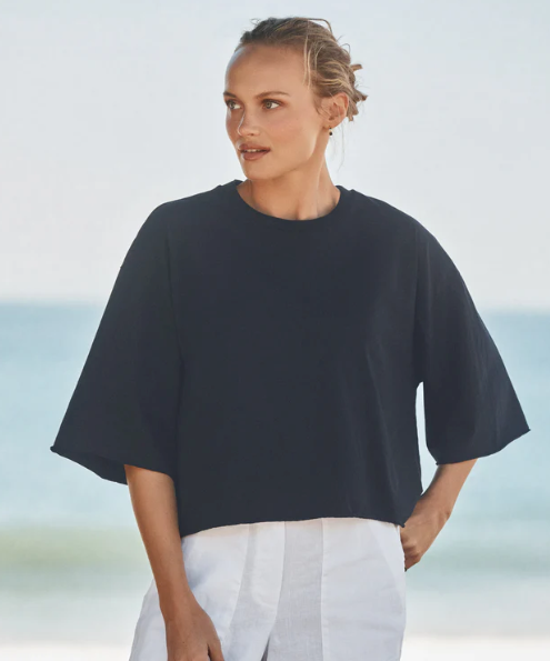 Presley Oversized Crop SS Tee