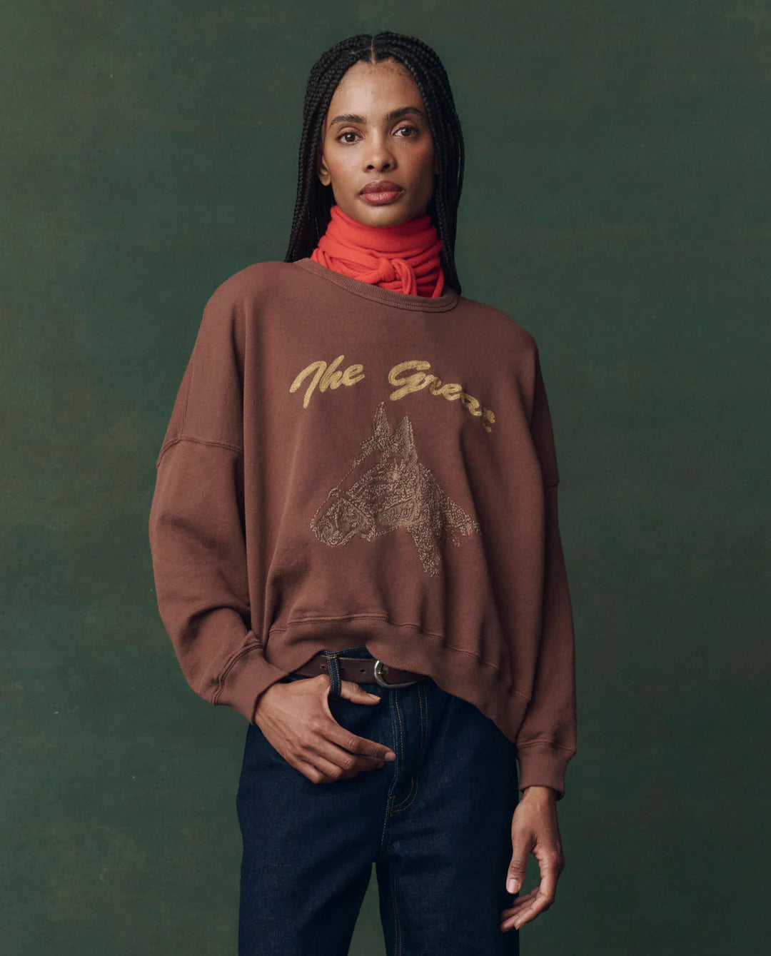 The Teammate Sweatshirt W/ Horse Embroidery