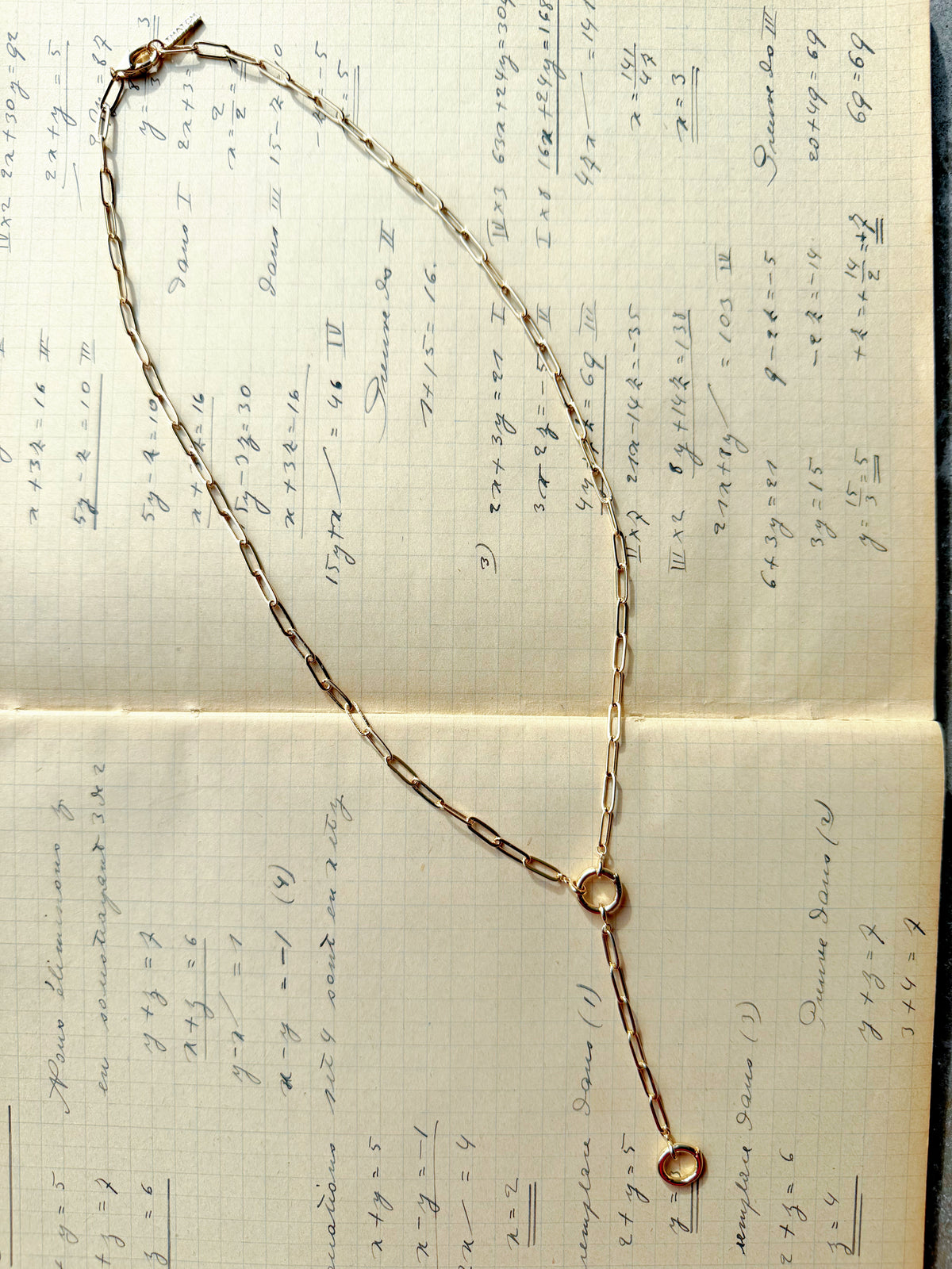 Finn Lariat Necklace: 14k Gold Plated