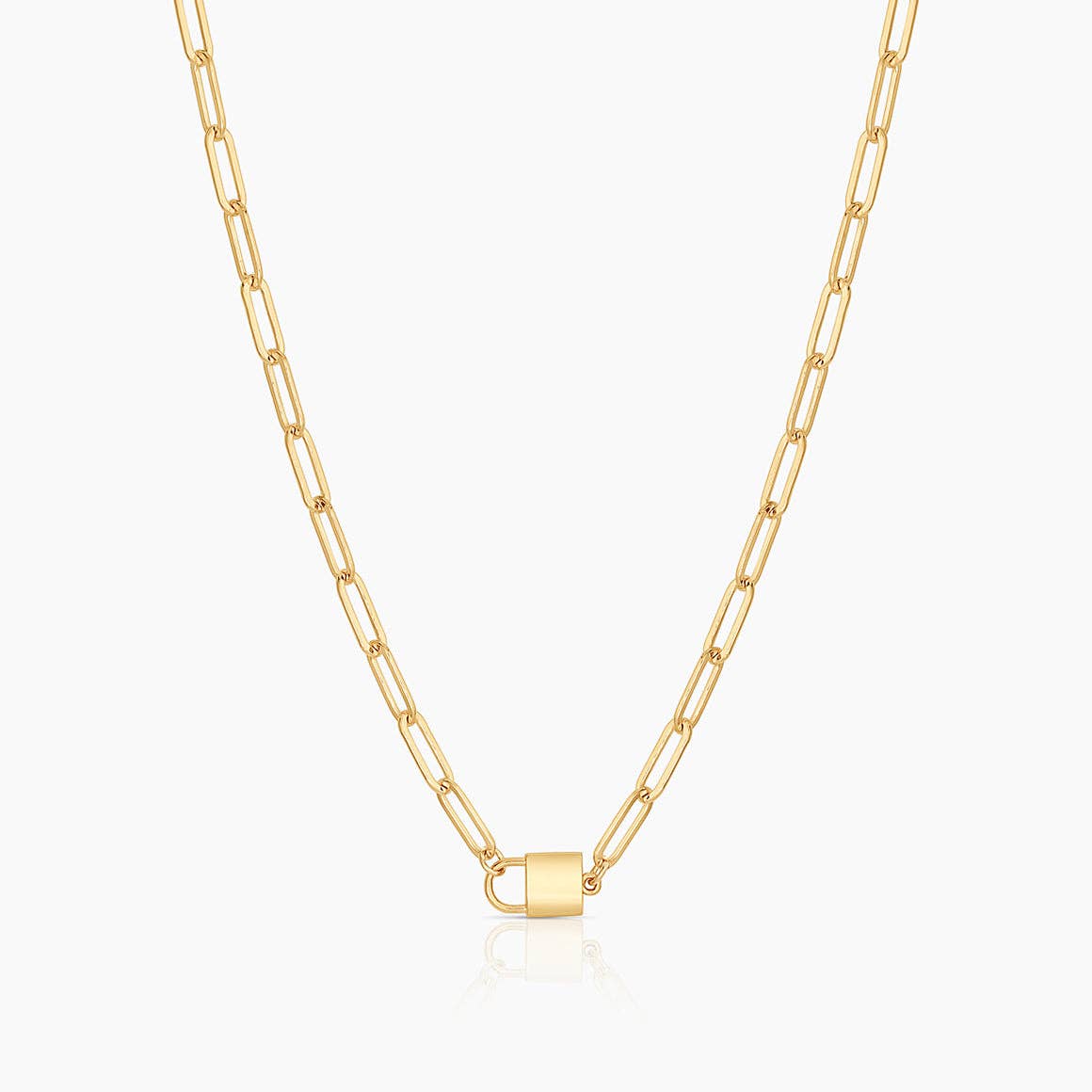 Jessa Lock Necklace: 14k Gold Plated