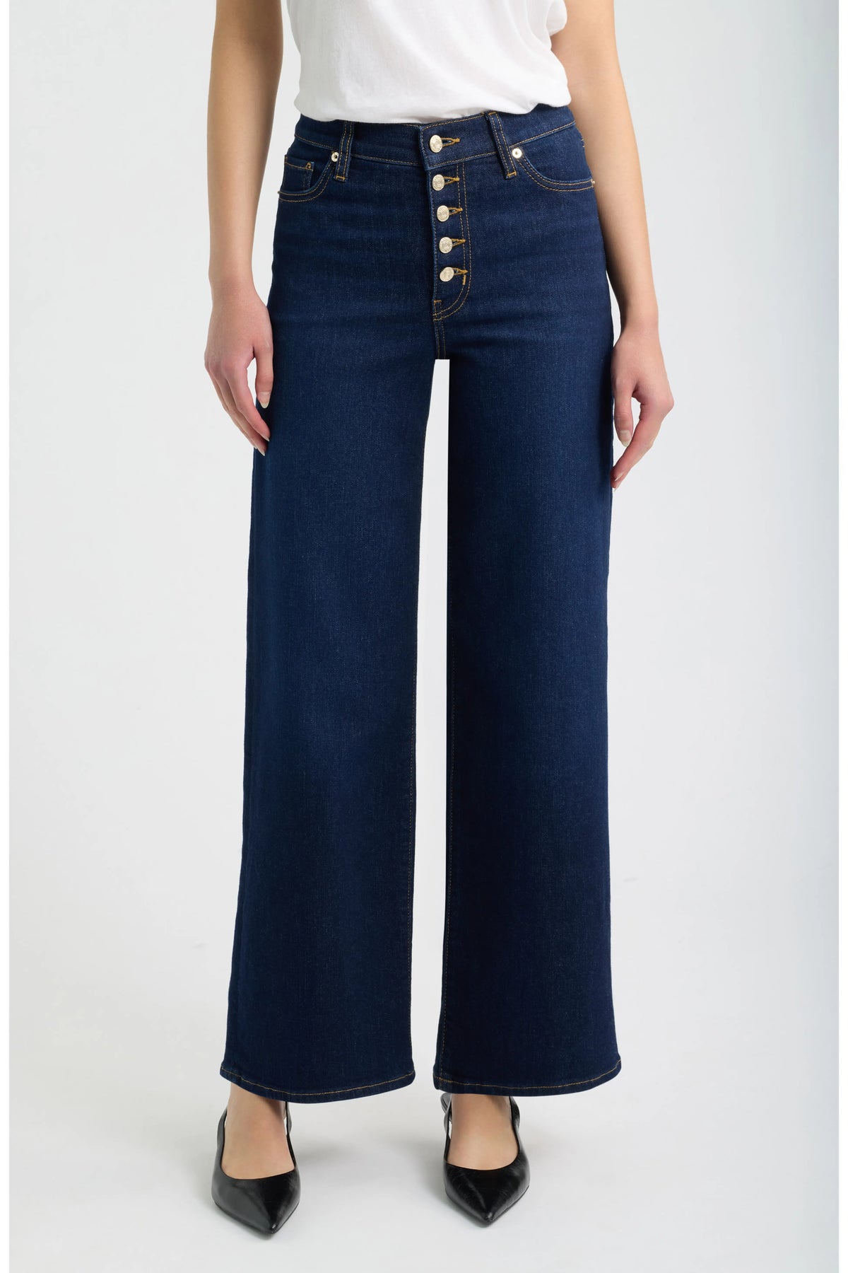 Le Slim Palazzo Exposed Button