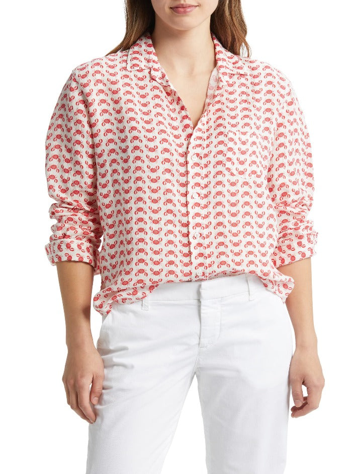 Eileen Relaxed Button Up - Red Crabs