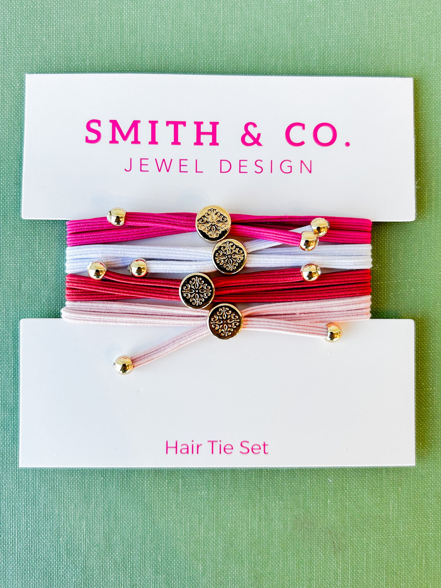Skinny Hair Tie Set - Pink