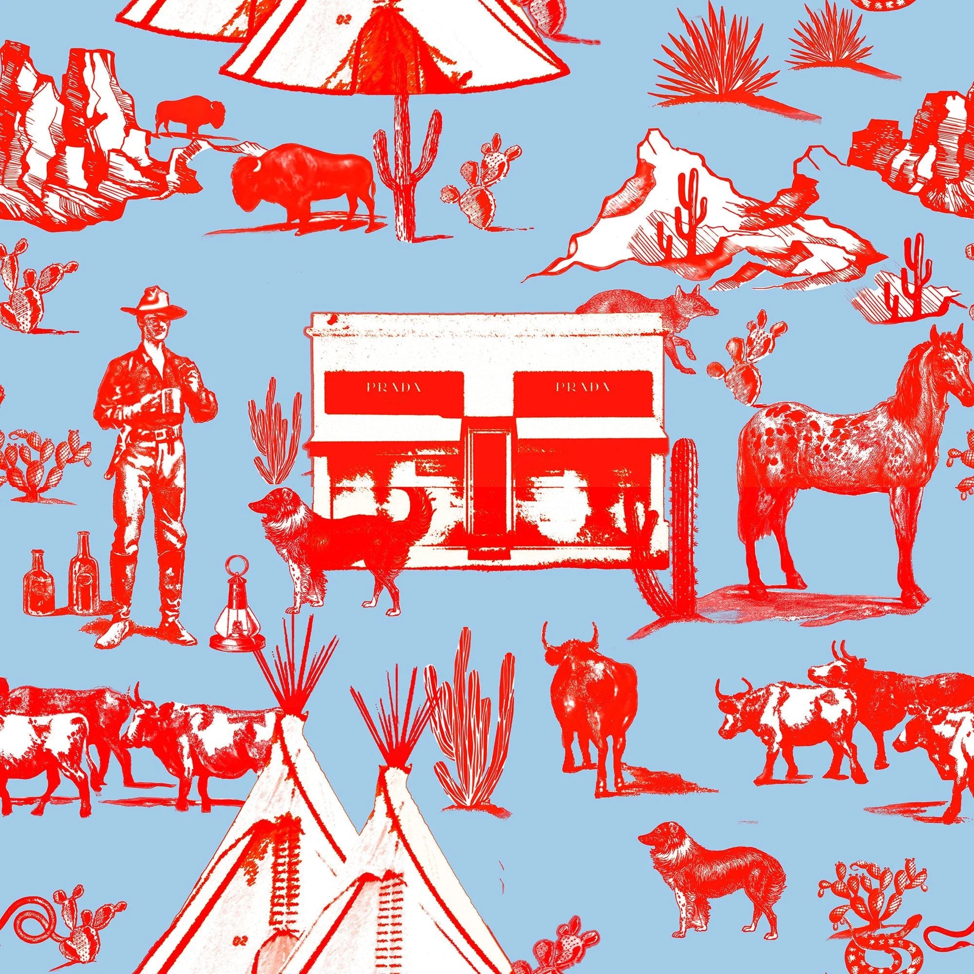 Marfa Toile Ice Bucket