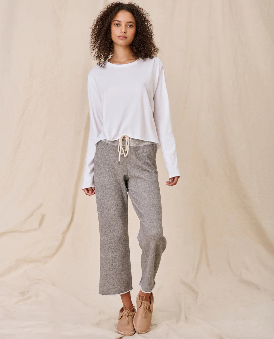 The Long Sleeve Crop Tee - True White