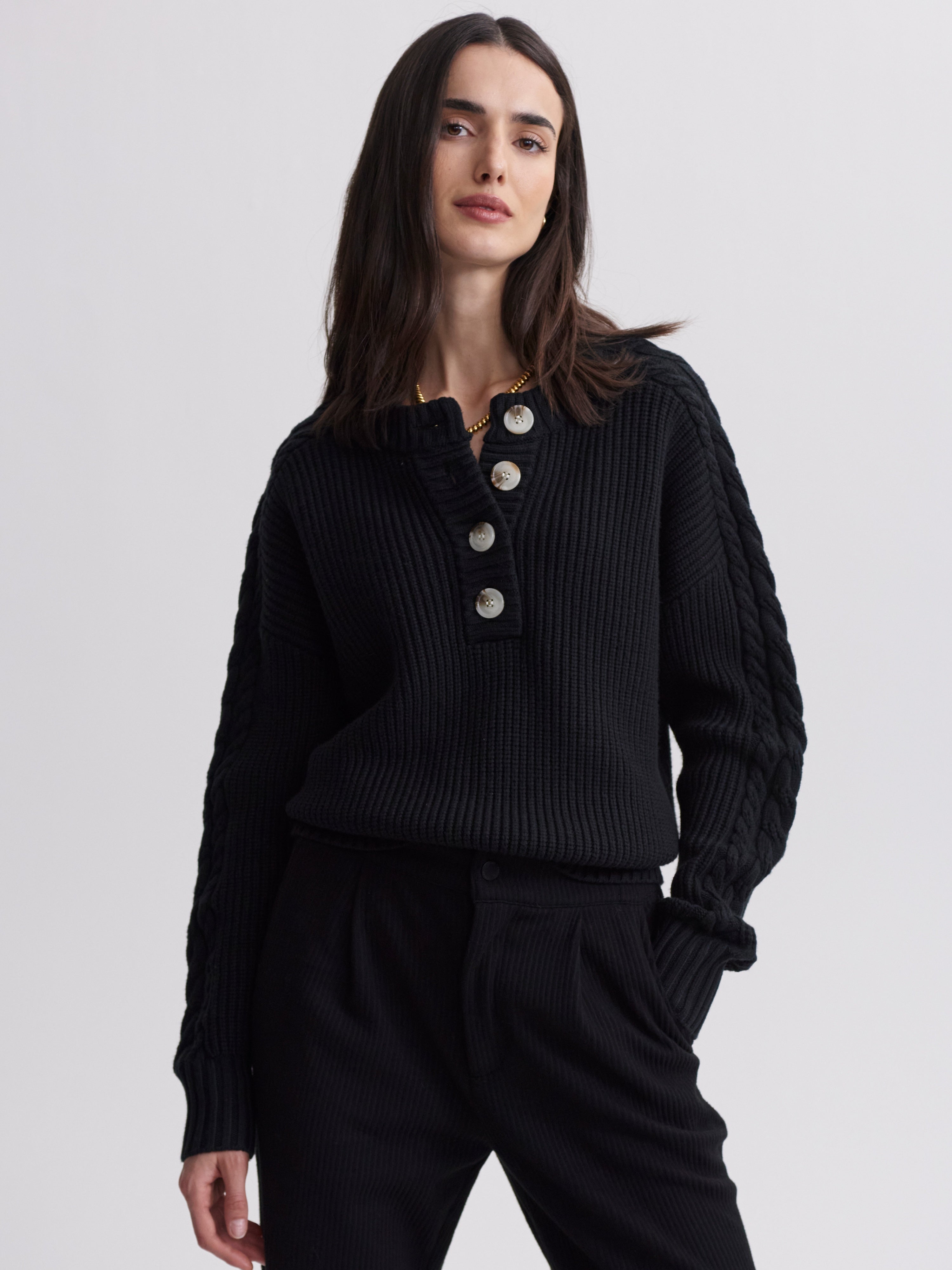 Vera Button Neck Sweater