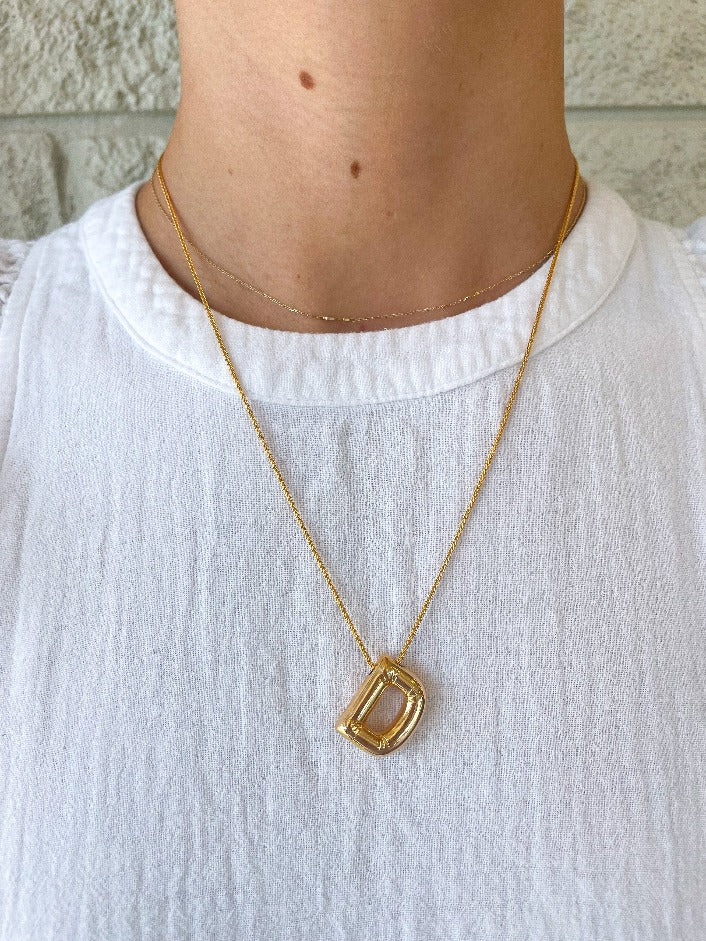 Gold Balloon Initial Necklace – Dream Jewel PR