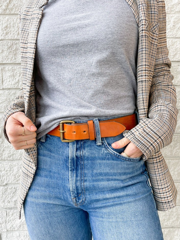 BROWN LEATHER BELT Prefontaine
