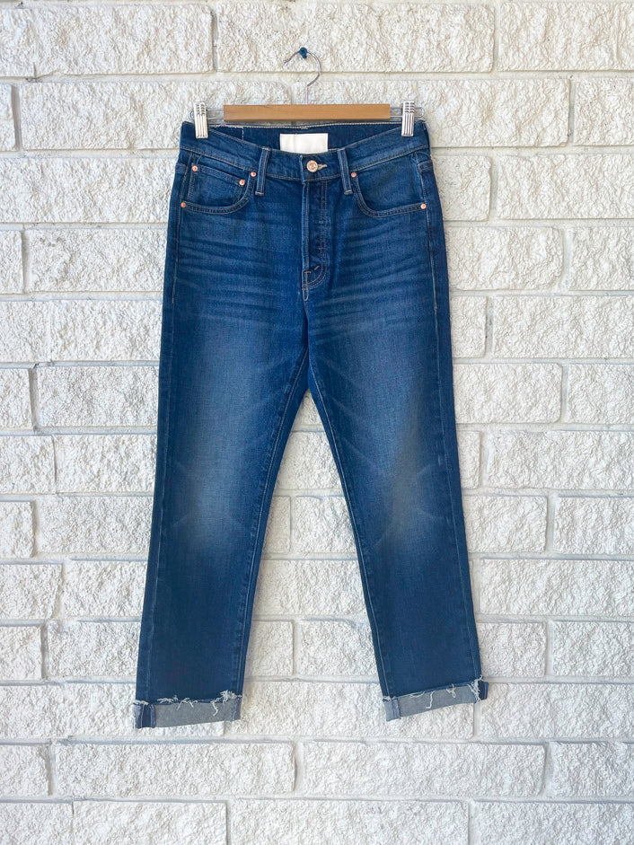 Mother Scrapper Cuff Ankle Fray Jean